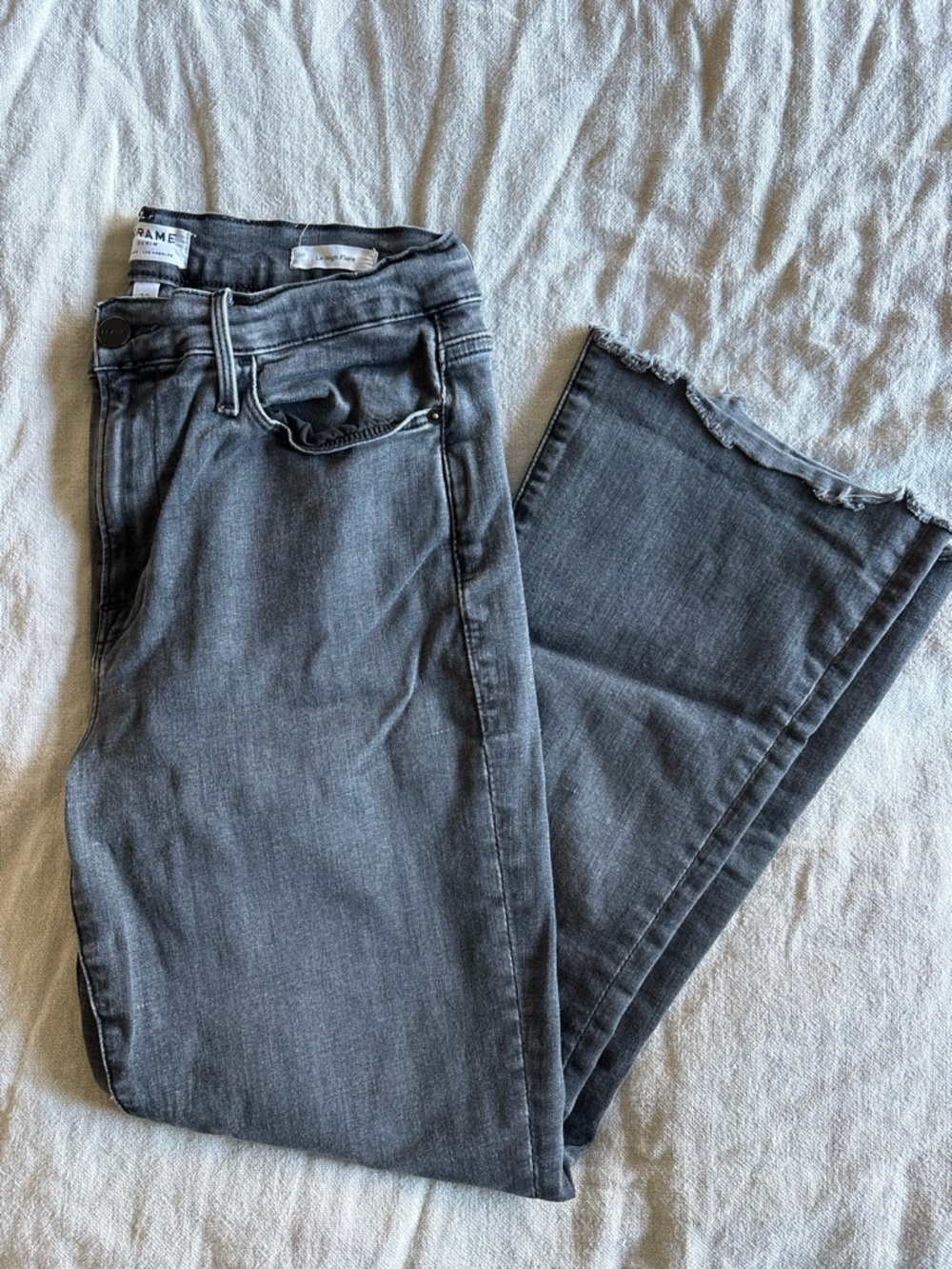 Frame Denim Le High Flare Charcoal Grey